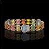 Image 2 : 21.1 ctw Sapphire & Diamond Bracelet 14K Yellow Gold - REF-273K3Y