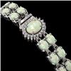 Image 2 : 17.42 ctw Opal & Diamond Bracelet 14K White Gold - REF-336Y4X