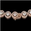 Image 3 : 18.43 ctw Cushion Cut Diamond Micro Pave Necklace 18K Rose Gold - REF-1605X8A