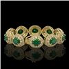 Image 2 : 49.17 ctw Emerald & Diamond Victorian Bracelet 14K Yellow Gold - REF-1404F4M