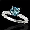 Image 1 : 1.4 ctw SI Certified Fancy Blue Diamond Solitaire Ring 10k White Gold - REF-117W3H