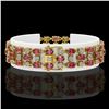 Image 2 : 15.64 ctw Tourmaline & Diamond Row Bracelet 10K Yellow Gold - REF-245K5Y