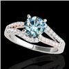 Image 1 : 1.65 ctw SI Certified Blue Diamond Solitaire Ring 10k 2Tone Gold - REF-163N6F