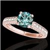 Image 1 : 1.6 ctw SI Certified Fancy Blue Diamond Solitaire Ring 10k Rose Gold - REF-135F2M