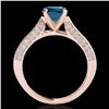 Image 2 : 1.6 ctw SI Certified Fancy Blue Diamond Solitaire Ring 10k Rose Gold - REF-135F2M