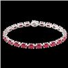 Image 2 : 29 ctw Ruby Eternity Designer Bracelet 14k White Gold - REF-180K2Y