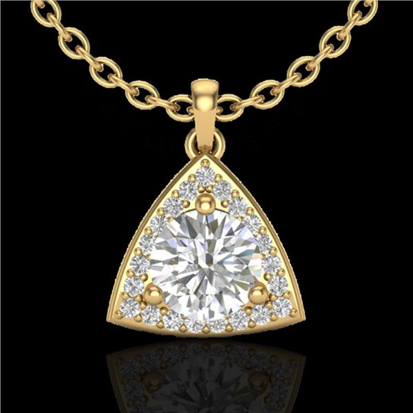 1.50 ctw Micro Pave VS/SI Diamond Certified Necklace 18k Yellow Gold - REF-385X8A