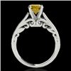 Image 2 : 1 ctw Certified SI/I Fancy Intense Yellow Diamond Ring 10k White Gold - REF-156X8A