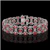 Image 1 : 23.12 ctw Tourmaline & Diamond Bracelet 10K White Gold - REF-354H5R