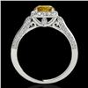 Image 2 : 1.5 ctw Certified SI/I Fancy Intense Yellow Diamond Ring 10k White Gold - REF-204A5N
