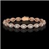 Image 1 : 6.91 ctw Marquise Cut Diamond Micro Pave Bracelet 18K Rose Gold - REF-599N6F