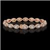 Image 2 : 6.91 ctw Marquise Cut Diamond Micro Pave Bracelet 18K Rose Gold - REF-599N6F