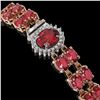 Image 2 : 26.92 ctw Tourmaline & Diamond Bracelet 14K Rose Gold - REF-336Y4X