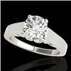 Image 1 : 1 ctw Certified Diamond Solitaire Ring 10k White Gold - REF-170Y5X