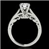 Image 2 : 1 ctw Certified Diamond Solitaire Ring 10k White Gold - REF-170Y5X