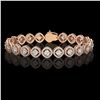 Image 1 : 8.44 ctw Cushion Cut Diamond Micro Pave Bracelet 18K Rose Gold - REF-736H2R