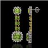 Image 2 : 19.88 ctw Peridot & Diamond Earrings 14K Yellow Gold - REF-290R9K