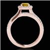 Image 2 : 1.55 ctw Certified SI/I Fancy Intense Yellow Diamond Ring 10k Rose Gold - REF-210N2F