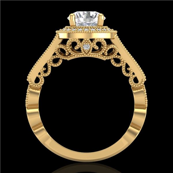 1.91 ctw VS/SI Diamond Solitaire Art Deco Ring 18k Yellow Gold - REF-543Y6X