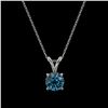 Image 3 : 0.73 ctw Certified Intense Blue Diamond Necklace 10k White Gold - REF-54H2R