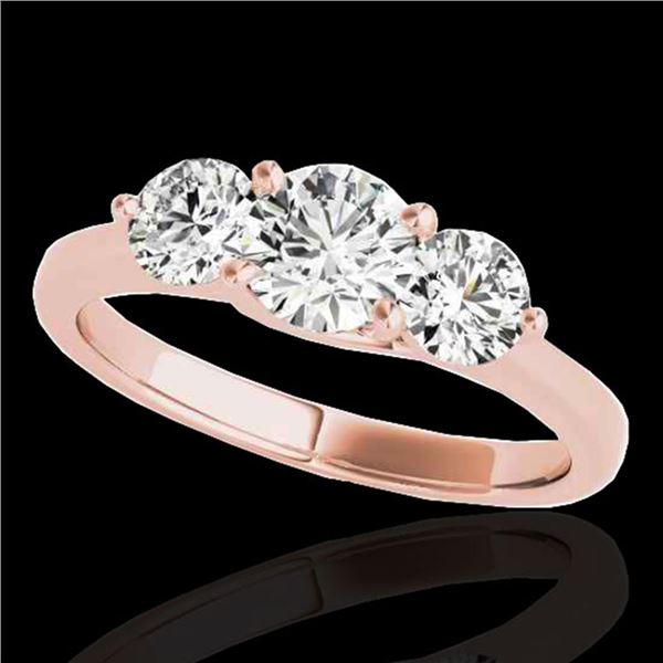 3 ctw Certified Diamond 3 Stone Solitaire Ring 10k Rose Gold - REF-510R8K