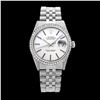 Image 2 : Rolex Ladies Stainless Steel, Index Bar Dial with Diamond Bezel, Sapphire Crystal