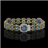 Image 2 : 19.57 ctw London Topaz & Diamond Bracelet 14K Yellow Gold - REF-250H8R