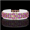 Image 2 : 12.7 ctw Amethyst & Diamond Row Bracelet 10K Rose Gold - REF-209F3M