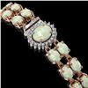 Image 2 : 17.42 ctw Opal & Diamond Bracelet 14K Rose Gold - REF-336A4N