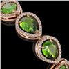 Image 3 : 15.8 ctw Peridot & Diamond Micro Pave Halo Bracelet 10k Rose Gold - REF-316G8W