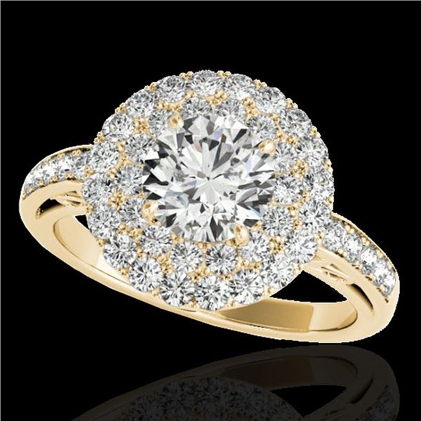 2.25 ctw Certified Diamond Solitaire Halo Ring 10k Yellow Gold - REF-245R5K