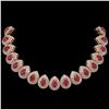 Image 1 : 121.42 ctw Certified Ruby & Diamond Victorian Necklace 14K Rose Gold - REF-3416R5K