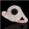 Image 1 : 2.11 ctw Certified VS Black Diamond Solitaire Halo Ring 10k Rose Gold - REF-72H8R