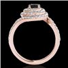 Image 2 : 2.11 ctw Certified VS Black Diamond Solitaire Halo Ring 10k Rose Gold - REF-72H8R