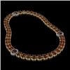 Image 2 : 32.67 ctw Garnet & Diamond Necklace 14K Yellow Gold - REF-454K5Y