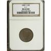 Image 1 : 1850 1/2 C MS62 Brown NGC. C-1. NGC Census: (76/74