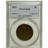 Image 1 : 1833 1C XF40 PCGS. PCGS Population (4/82). NGC Cen