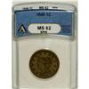 Image 1 : 1846 1C Small Date MS62 Brown ANACS. NGC Census: (