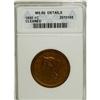 Image 1 : 1850 1C Brown--Cleaned--ANACS. MS60 Details. NGC C