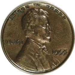 1955/55 1C Doubled Die Obverse AU55 ANACS. NGC Cen