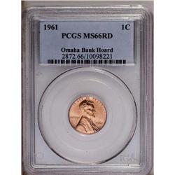 1961 1C MS66 Red PCGS. Ex:Omaha Bank Hoard. PCGS P