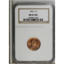 1966 1C MS67 Red NGC. NGC Census: (26/0). PCGS Pop