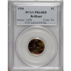 1936 1C Type Two--Brilliant Finish PR64 Red PCGS.