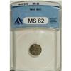 Image 1 : 1860 3CS MS62 ANACS. NGC Census: (66/264). PCGS Po