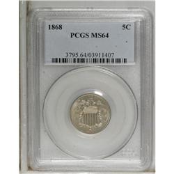 1868 5C MS64 PCGS. PCGS Population (207/92). NGC C