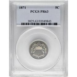 1871 5C PR63 PCGS. PCGS Population (39/251). NGC C