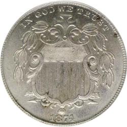 1874 5C PR62 PCGS. PCGS Population (17/276). NGC Censu