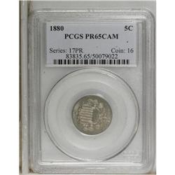 1880 5C PR65 Cameo PCGS. PCGS Population (35/73).
