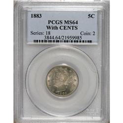 1883 5C With Cents MS64 PCGS. PCGS Population (279