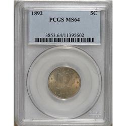 1892 5C MS64 PCGS. PCGS Population (163/85). NGC C